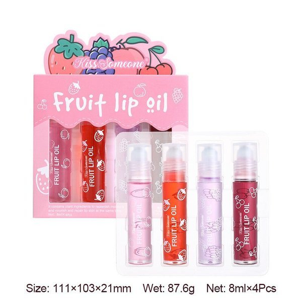 Fruit Lip Oil-Grape & Cherry & peach & Strawberry Flavor Full Set (৪ পিস) (Copy) - Image 4