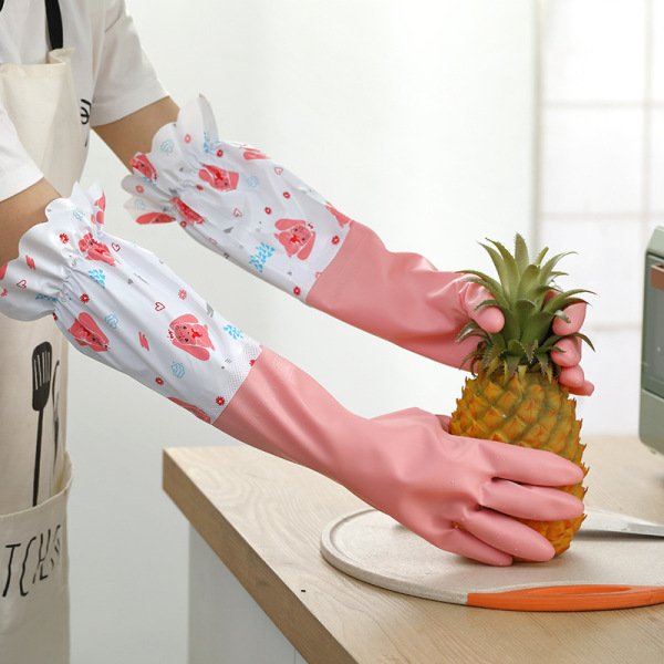 Winter Velvet Rubber Gloves - Image 5