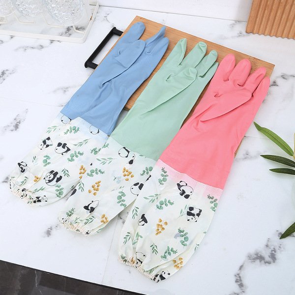 Winter Velvet Rubber Gloves - Image 7